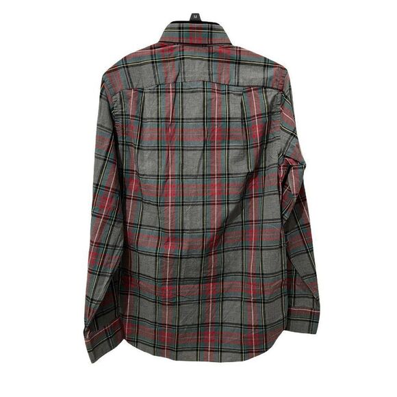 NWT J.Crew Men's Dress Shirt Gray Red Plaid Heathered 2-Ply Cotton Size XS - Picture 4 of 9